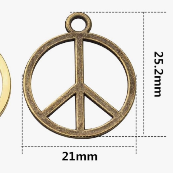 Peace signs silver color and gold color new for chains crafts create something - Picture 8 of 8